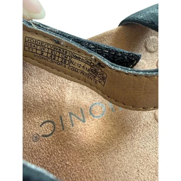 Vionic Jodie Black Infinity Sandals Size 11 - Podiatrist-Designed Light Wear ✨ - Picture 11 of 12